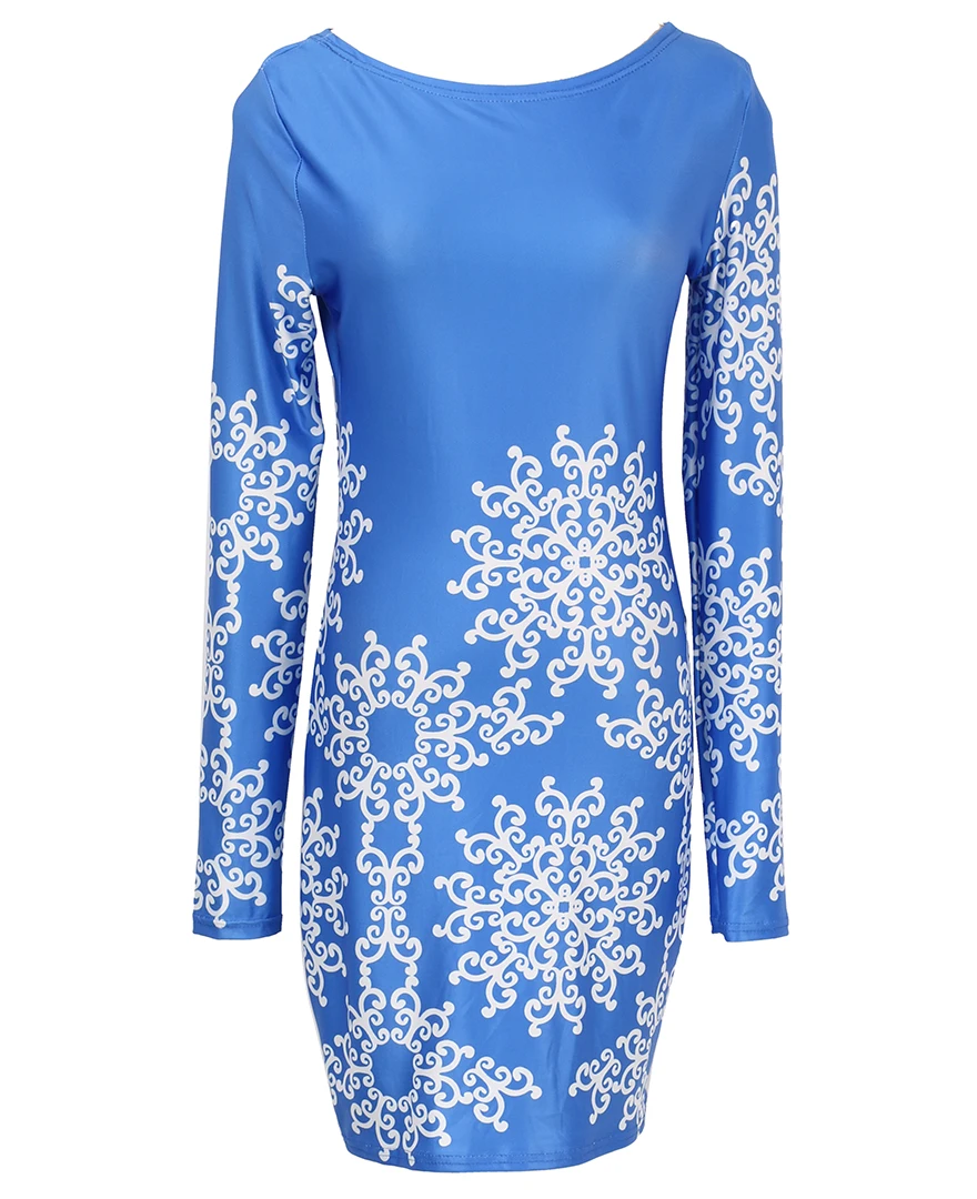 

Womens Bodycon O neck vintage Long Sleeve Dress Ladies Party Evening Mini Dress vestidos dresses for women