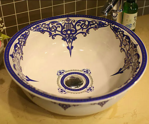 3 вида цветов антикварный стиль ручной работы фарфоровая керамическая раковина