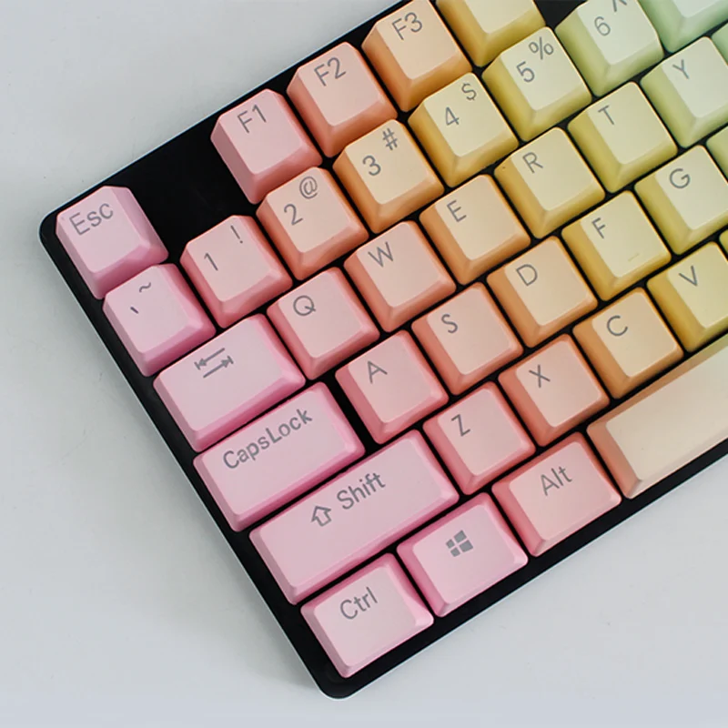 Пустые pbt колпачки для ключей с боковой печатью подсветкой Doubleshot Радужный