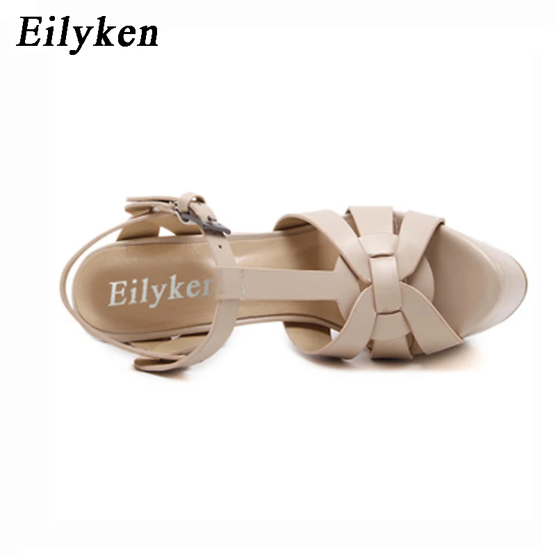 Eilyken Gladiator Sandals Women Sexy Footwear Fashion Lady Party Buckle Strap High heel Pumps shoes Black Apricot size 35-40 | Обувь