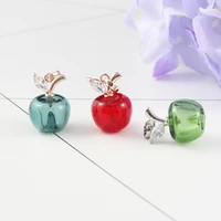 1pc 10x12mm murano glass essential oil apple with metal cap essential oil aromatherapy bottle glass pendant