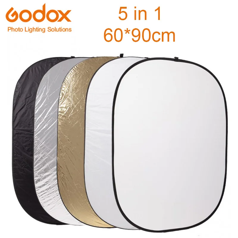 Godox 5 в 1 60*90 см фоновая доска круглый Прямоугольный Отражатель складной рассеиватель света диск черный серебристый золотой белый