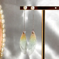 925 sterling silver sweet premium womens earrings dragonfly wing shape earrings