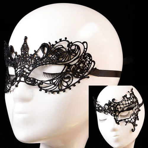 Женская Черная кружевная Цветочная маска для глаз Венецианская маскарадная