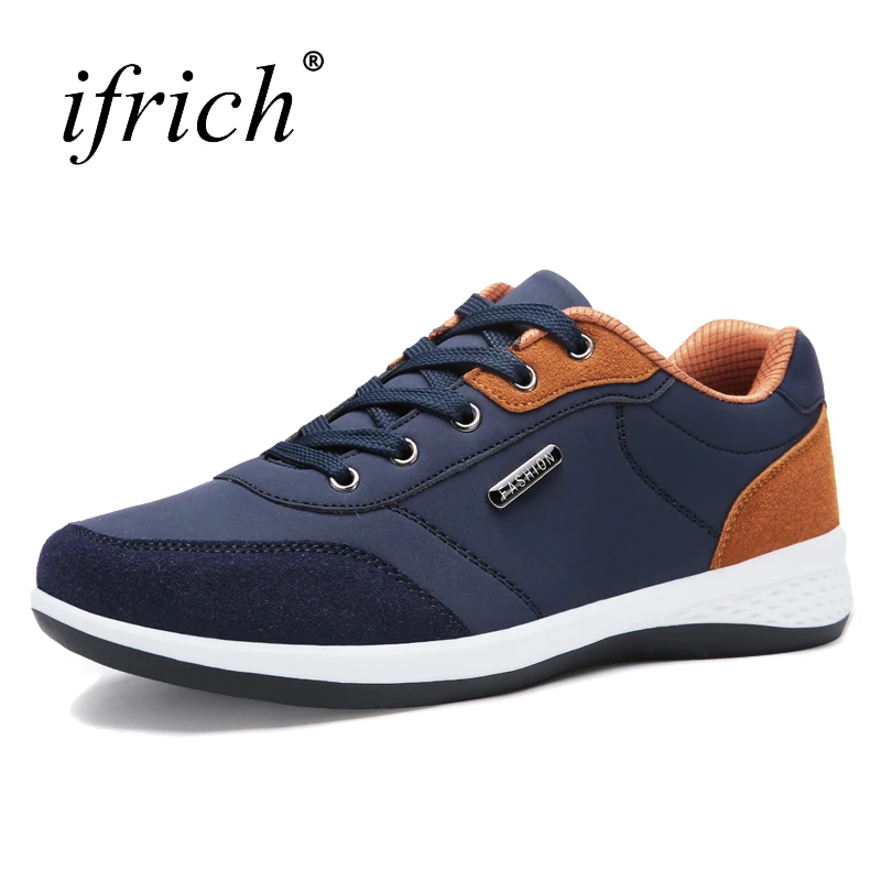 Ifrich/Лидер продаж Мужская обувь для бега на шнуровке цвет синий серый мужские