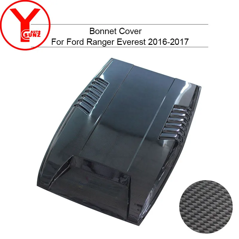 YCSUNZ капот совок Чехлы капота автозапчасти капот аксессуары для Ford Everest endeavor Ranger T7 - Цвет: carbon fiber