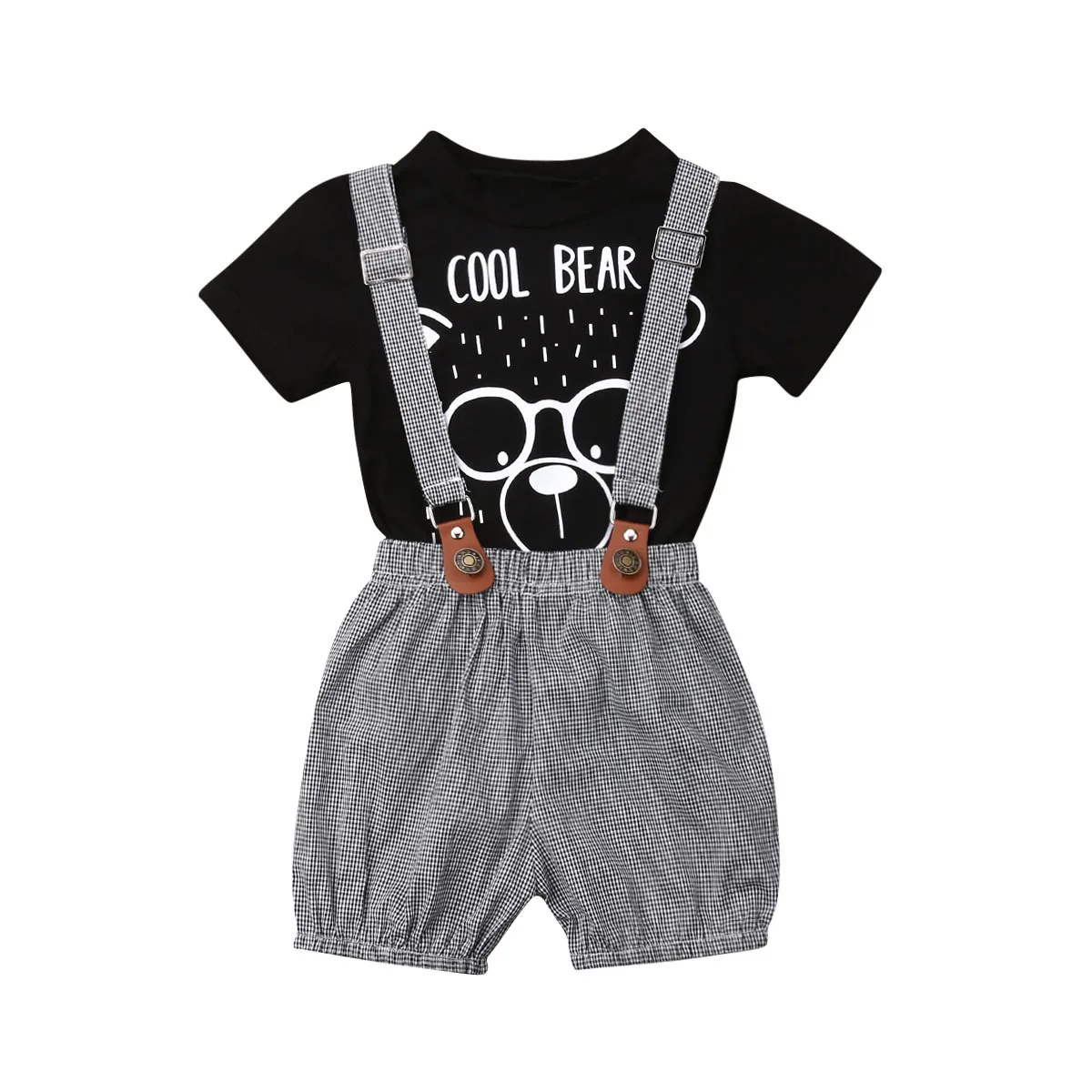 Комплект из 2 предметов хлопковая футболка с коротким рукавом для маленьких