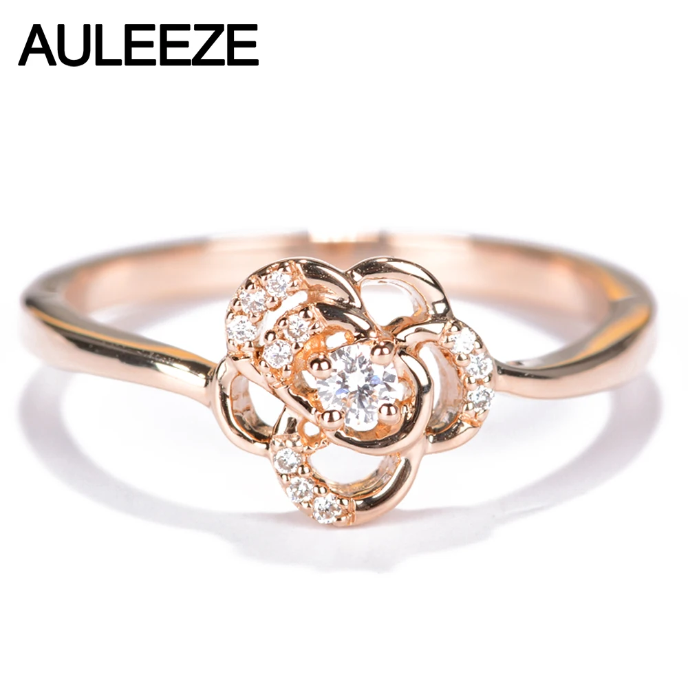 

Кольцо женское AULEEZE из розового золота, 18 К, с натуральным бриллиантом