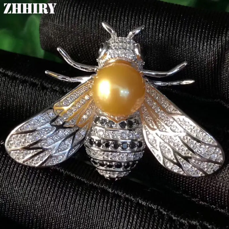 Женская Брошь из серебра 925 пробы с натуральным жемчугом|brooch pendant|fine jewelrybrooch |