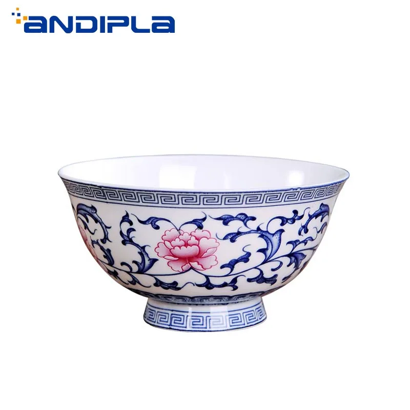 4 5/6 дюймов столовая посуда Jingdezhen сине белая фарфоровая чашка для риса китайские