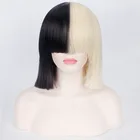 Это актерский женский черный блонд Короткий прямой парик карнавальный костюм термостойкие синтетические волосы вечерние парики
