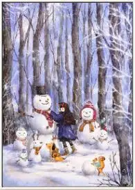 Snow girl Новая рукоделие, DMC цвет полный набор для вышивки, мультфильм Сезон клен Снеговик Ангел для девочек нарисованный узор крестиком Настенный декор - Цвет: Snow girl