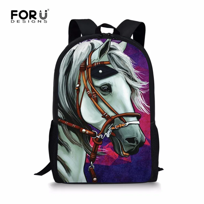 L4334C FORUDESIGNS/Galaxy рюкзаки с рисунком лошади детская школьная сумка для девочек модная сумка Mochila для мальчиков повседневная сумка Mochila - Цвет: L4334C