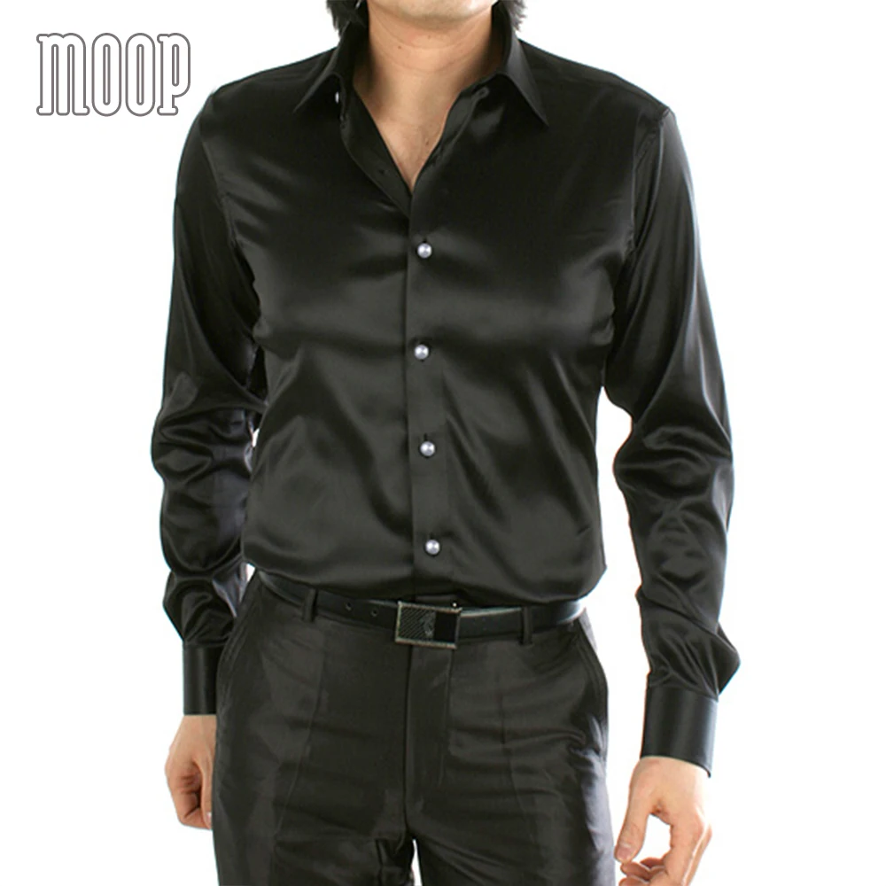 Рубашка мужская деловая 8 цветов LT1521|camisa masculina|silk satin shirt mensatin men |