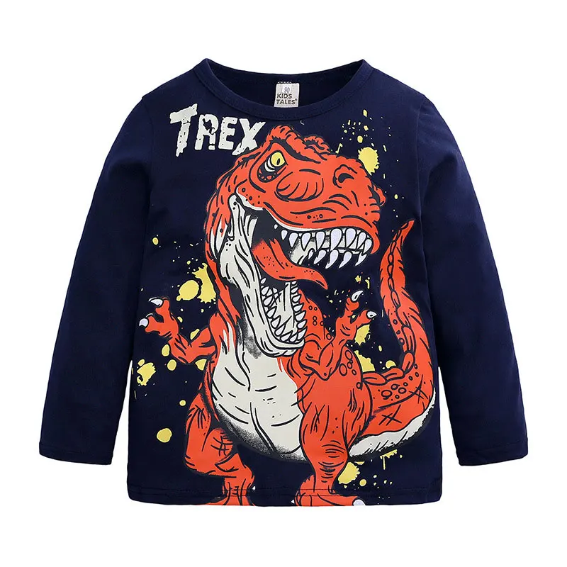 

boy t shirts long sleeve for children baby boy casual cartoon dinosaur brand fashion boy t shirt boys Tops & Tees