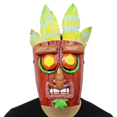 Mask Новая игра Crash Bandicoot косплей маски шеф Aku Смола Маска Половина лица шлем карнавал вечерние Хэллоуин бутафория для маскарада - Цвет: Mask