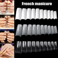 100500pcs nails half french false nail art tips acrylic uv gel manicure tip nail decoration fake nails nail parts false nails
