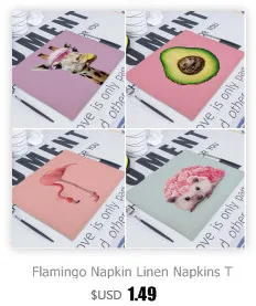 Flamingo Napkin 42X32Cm Linen Tea Towel Rectangle Decorative Paper Napkins Fabric Kitchen Napkins On The Table Mats For Weddings