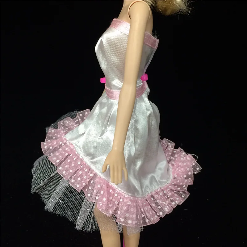 2017x1 Ручной Работы Розовый Прекрасный Кружева мини-юбка Для Барби 30 см Куклы Моды
