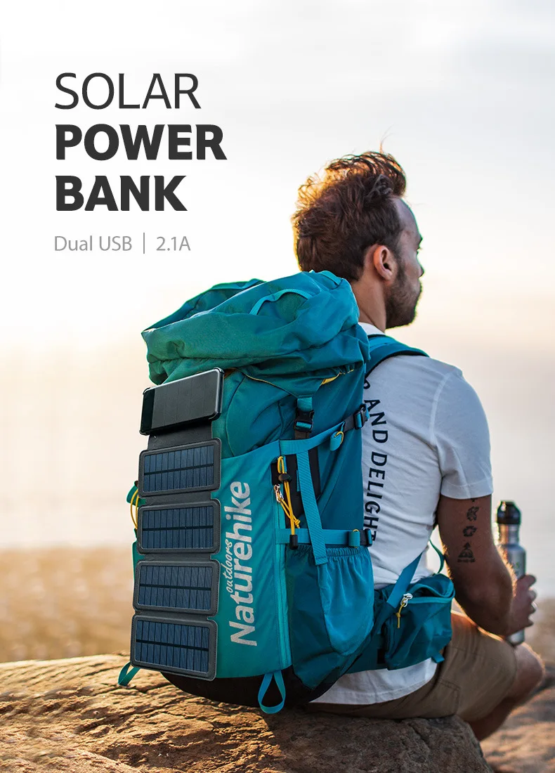 Naturehike 10000 mAh наружная Быстрая зарядка Солнечная Мобильная мощность большой емкости походный портативный складной солнечное зарядное устройство для сотового телефона