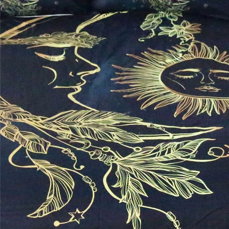 3Pcs/Set Golden Sun and Moon Black Comforter Bedding Set Twin Full Queen King Galaxy Bohemian Bedclothes 3d Duvet Cover Sheets | Дом и сад