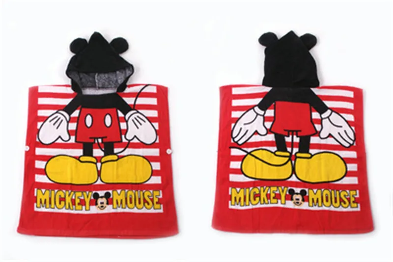Mickey Горячая Распродажа, хлопок, детское пляжное платье, детский банный халат, пляжное полотенце, накидка, детское банное полотенце с капюшоном с мультяшными животными - Цвет: Mickey