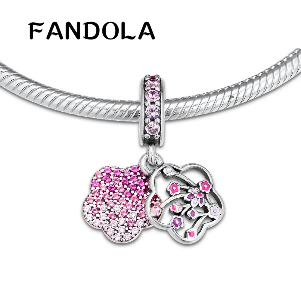 Подвески из серебра 925 пробы в виде Цветка Персика для браслета Pandora | Украшения и