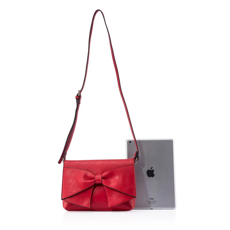 Барби 2018 Новый Для женщин Сумки на плечо мода лук красный черный цвет кожа