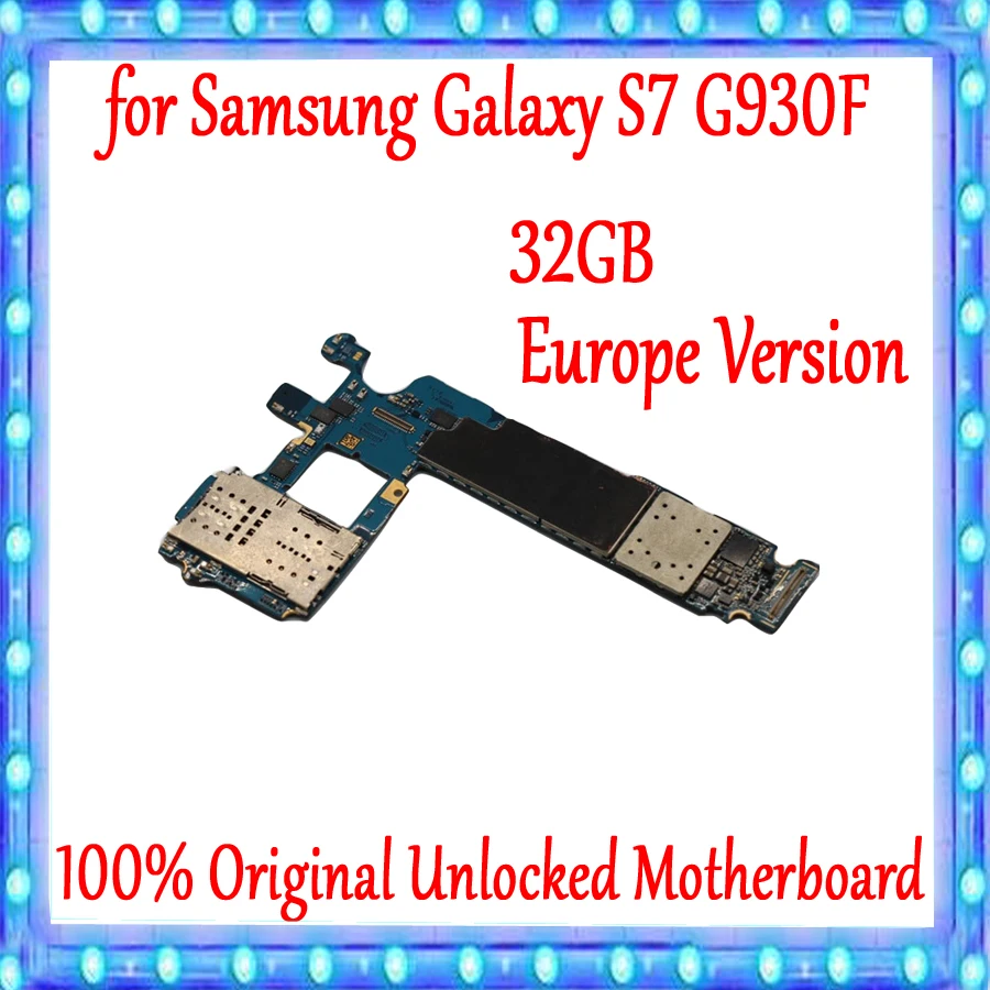 100% оригинальная материнская плата для Samsung Galaxy S7 G930F разблокированная с полными