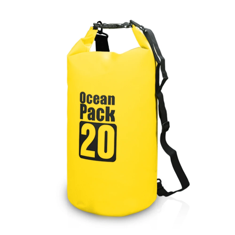 10L/15L/20L/30L Открытый Водонепроницаемый сухой мешок рюкзак плавательный мешок воды плавающий мешок для Каяка рафтинг речной треккинг - Цвет: yellow 20L