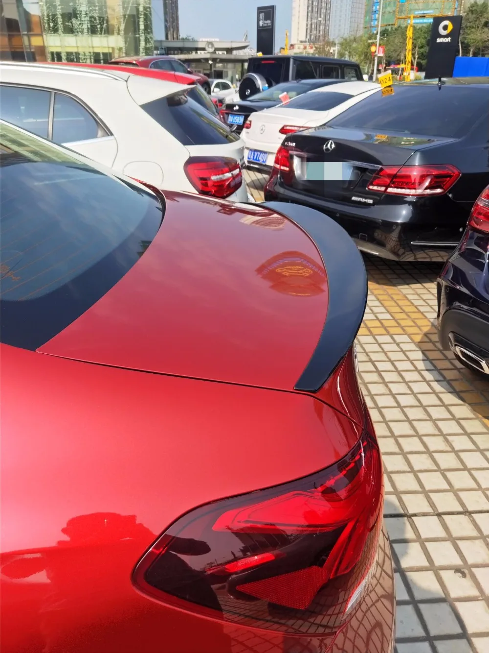 Для Benz Clase A class sedan W177 спойлер крыло A220 A-CLASS ABS Материал заднее крыло автомобиля цветной спойлер-сегодня
