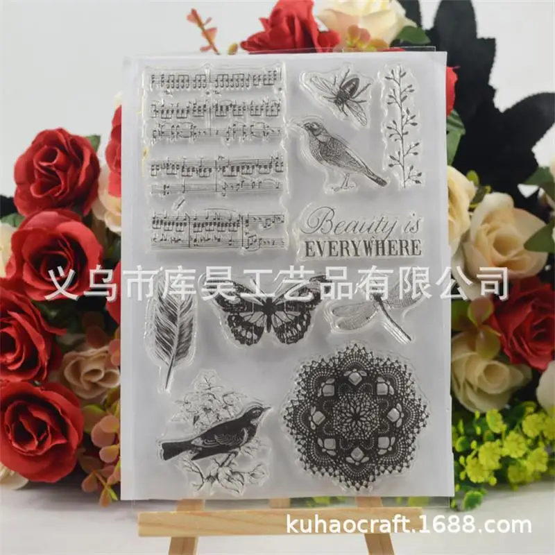 Bird music Transparent Clear Stamps / Silicone Seals for DIY scrapbooking photo album/Card Making | Канцтовары для офиса и