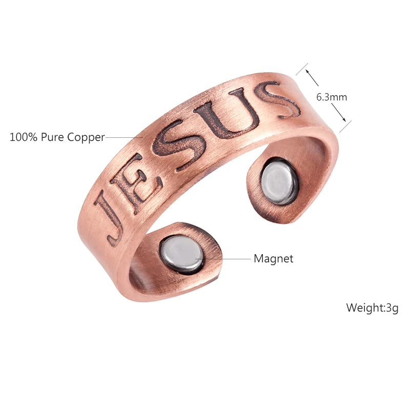 Кольцо женское магнитное с буквой Иисуса из меди под старину|ring resizable|women ringsring ring |