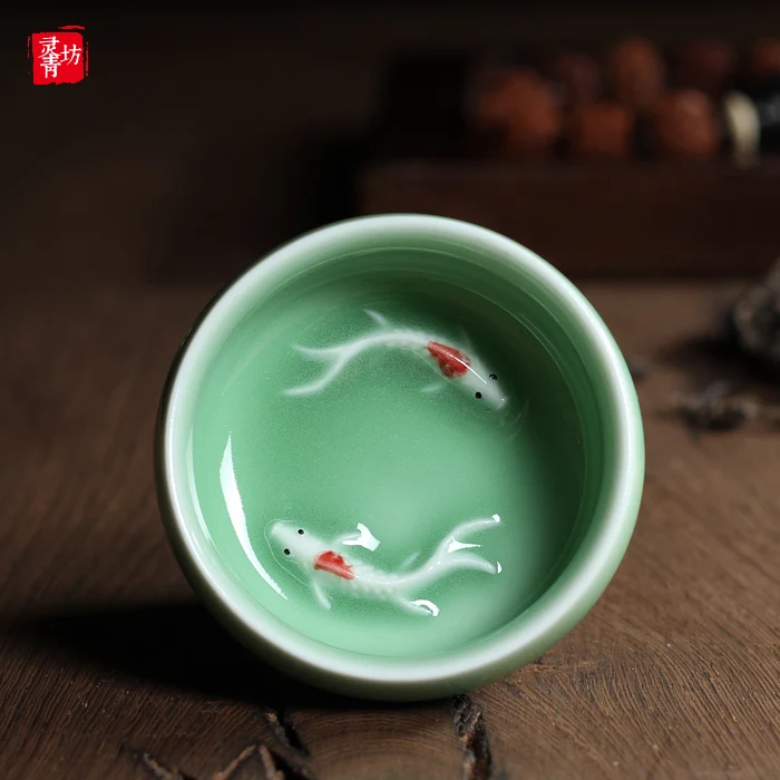 Китайские фарфоровые чайные чашки Longquan Celadon чайный горшок чайная чашка с золотой