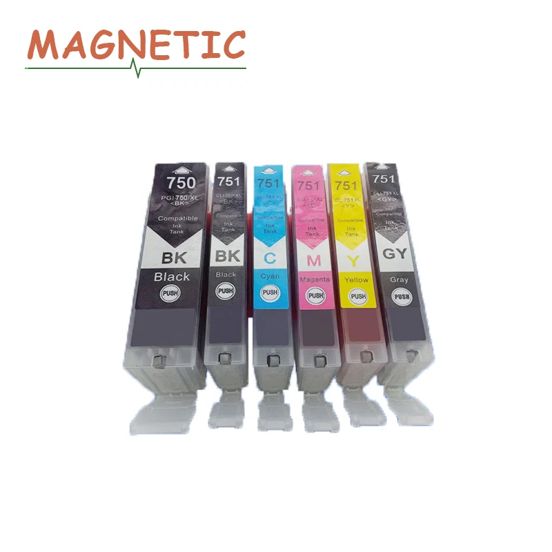 6 шт. картриджи для принтера canon PIXMA MG5470 MG6470 MX727 MX927 IP7270 IX6770 MG5570 750|cli 751|ink cartridgecompatible ink