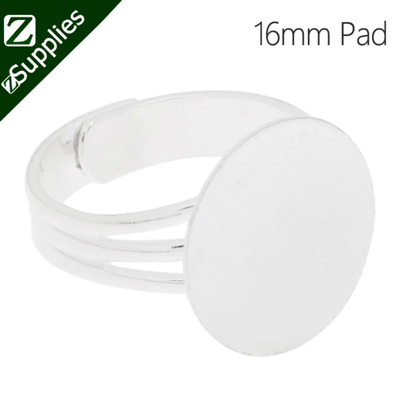 

20PCS 16MM Round Adjustable Finger Ring Base Setting, fit 16mm round cabochons,ring pad