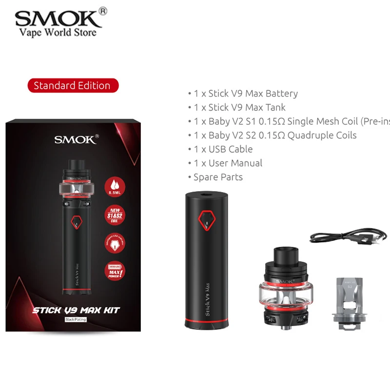 Vape SMOK STICK V9 MAX Kit Sigaretta Elettronica 4000 мАч испаритель батареи VS pen комплекты электронных