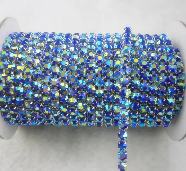 Модная аппликация сапфировый синий AB стеклянный кристалл горный хрусталь