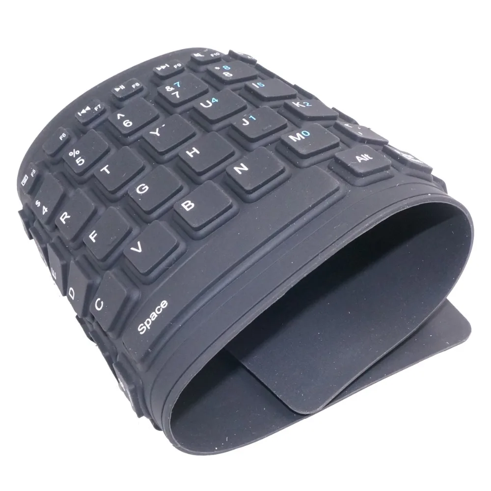 Без ввода Шум Гибкая силиконовая Bluetooth клавиатура Беспроводной клавиатура|keyboard