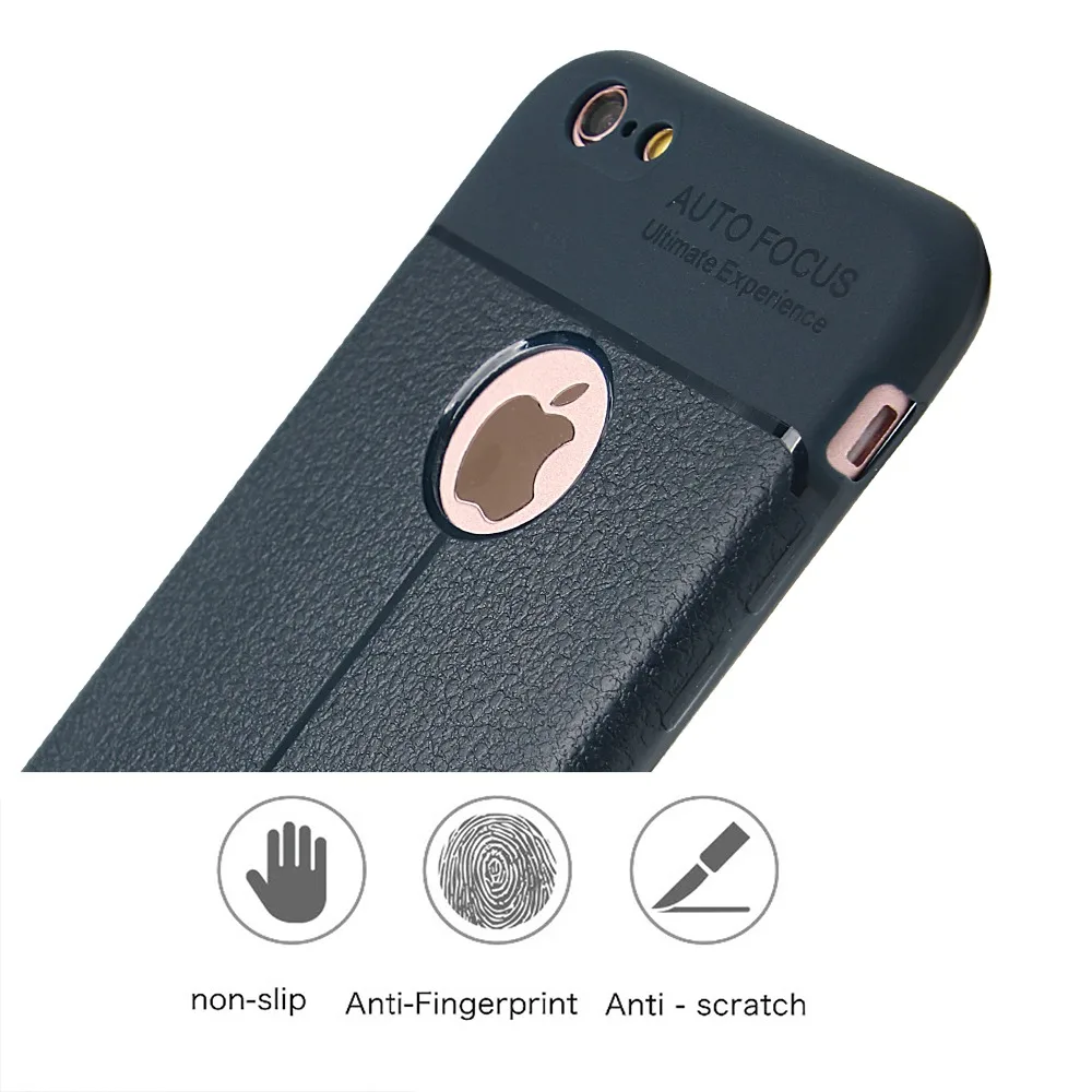 Fcouqe For iPhone 6 6s Phone Case Brushed Genuine Leather Soft TPU Cover Back iPhone6S phone i6s |