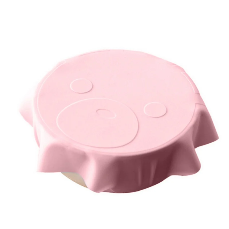 Растягивающаяся силиконовая крышка с мультяшным рисунком многоразовые крышки