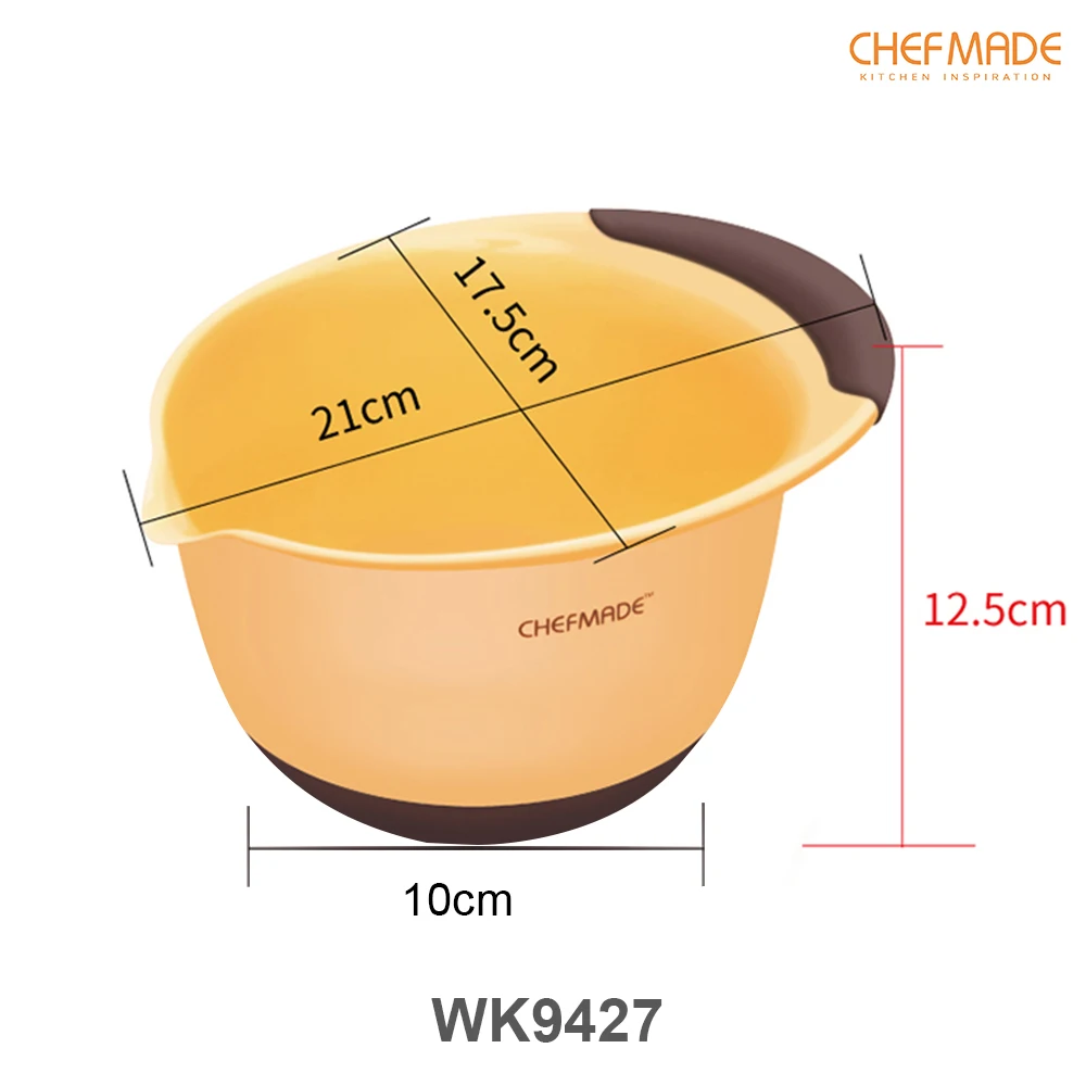 CHEFMADE 1 5 Quart миска для смешивания с носиком нескользящий Силиконовый пластиковый