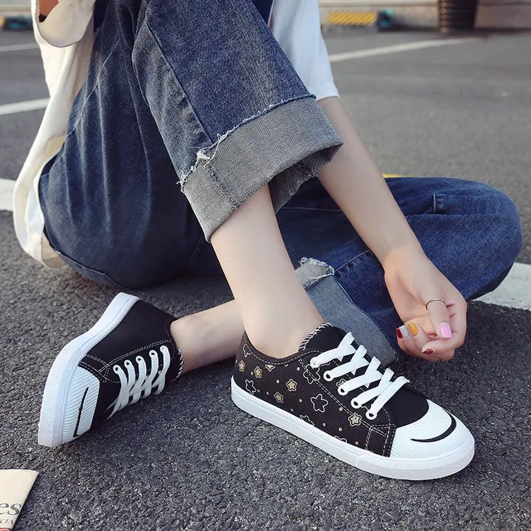 Модная парусиновая обувь Повседневная прогулочная для девочек дышащая на