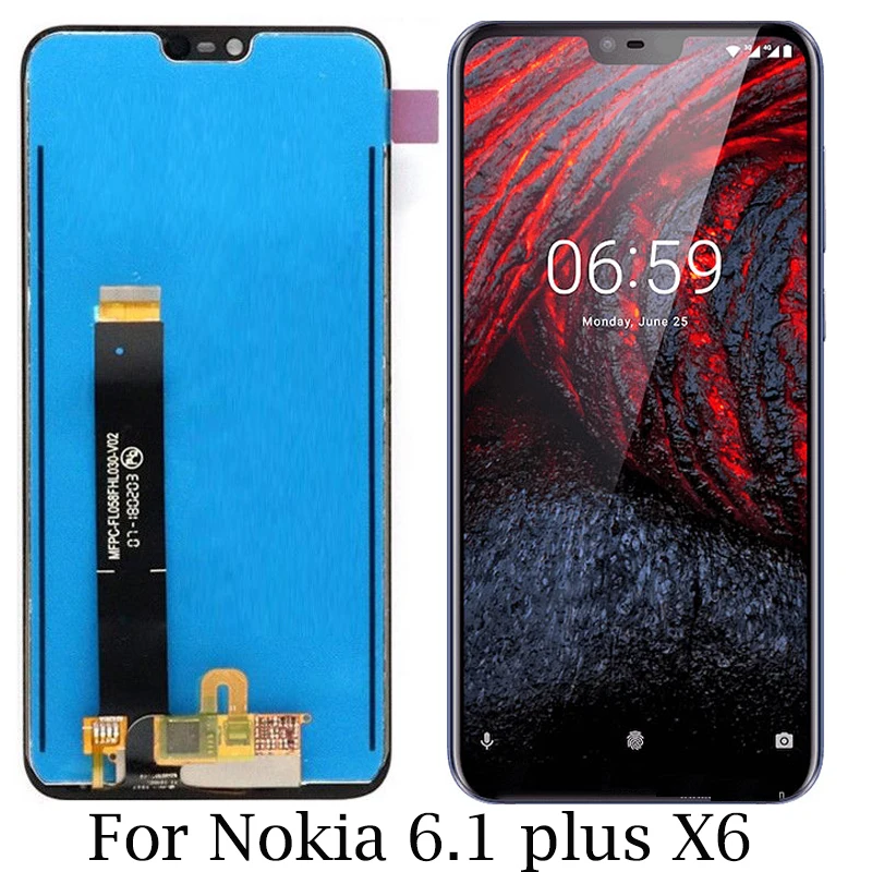 ЖК дисплей для Nokia 6 1 Plus сенсорная панель экран X6 сменный дигитайзер запасные