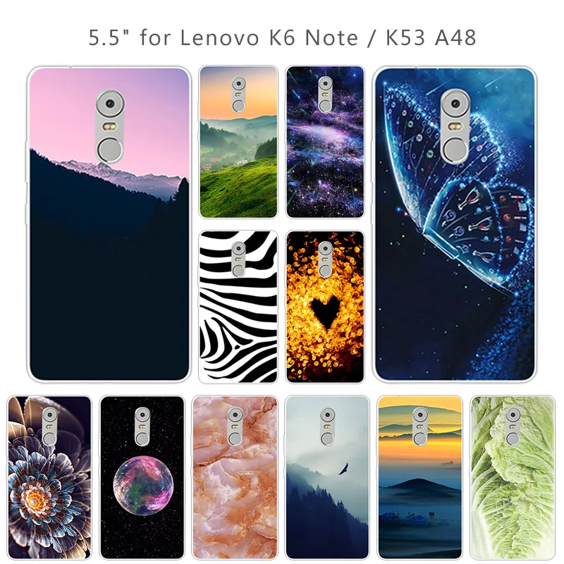 Чехол для Lenovo K6 Note мягкий силиконовый чехол k6 note 5 ''Scenic Eagle чехлы телефонов Funda