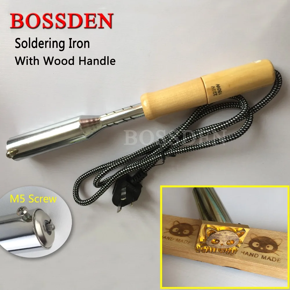 BOSSDEN 300W Wood Bronzing Tool Logo Copper Mold Emboss Heat Press Printing Electric Soldering Iron Brass Brand on Cake Meat | Инструменты