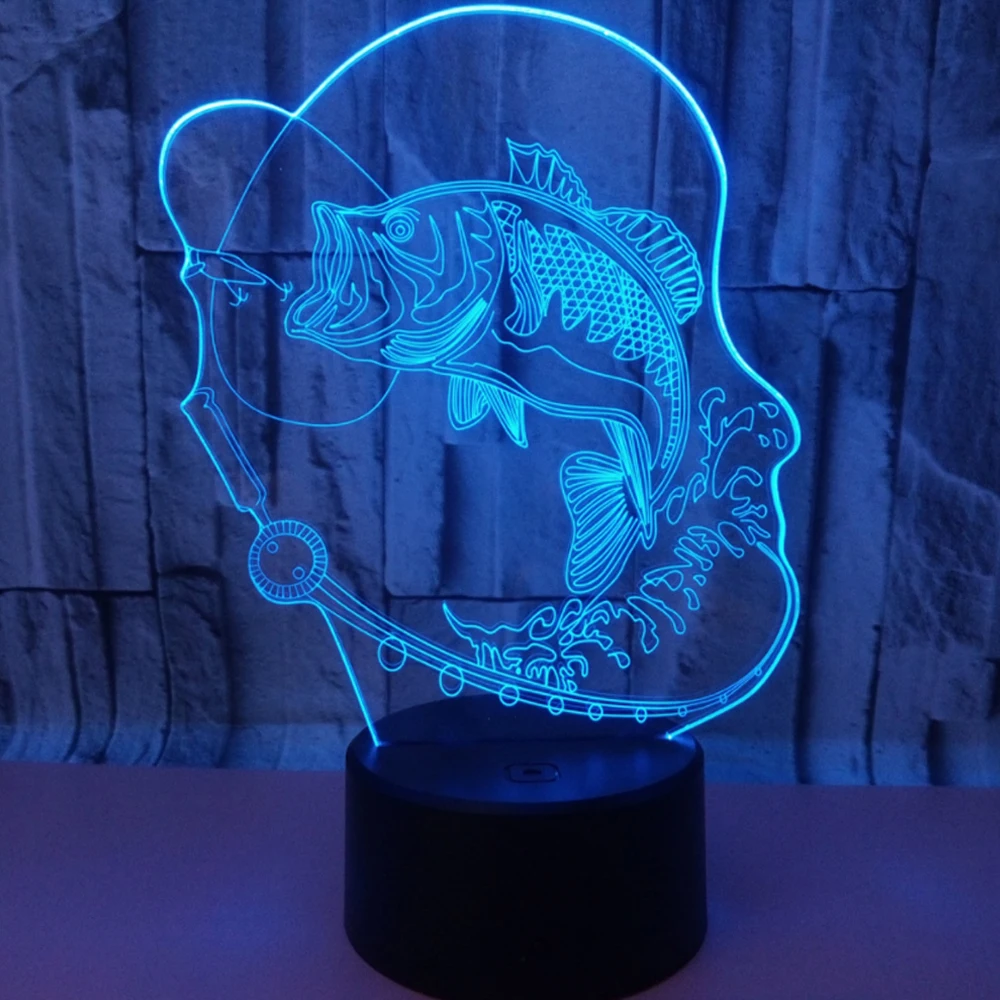 Carp Touch Table lamp 7 Colors Changing Desk Lamp 3D Novelty Led Night Light LED Drop Ship New Year Gift | Лампы и освещение