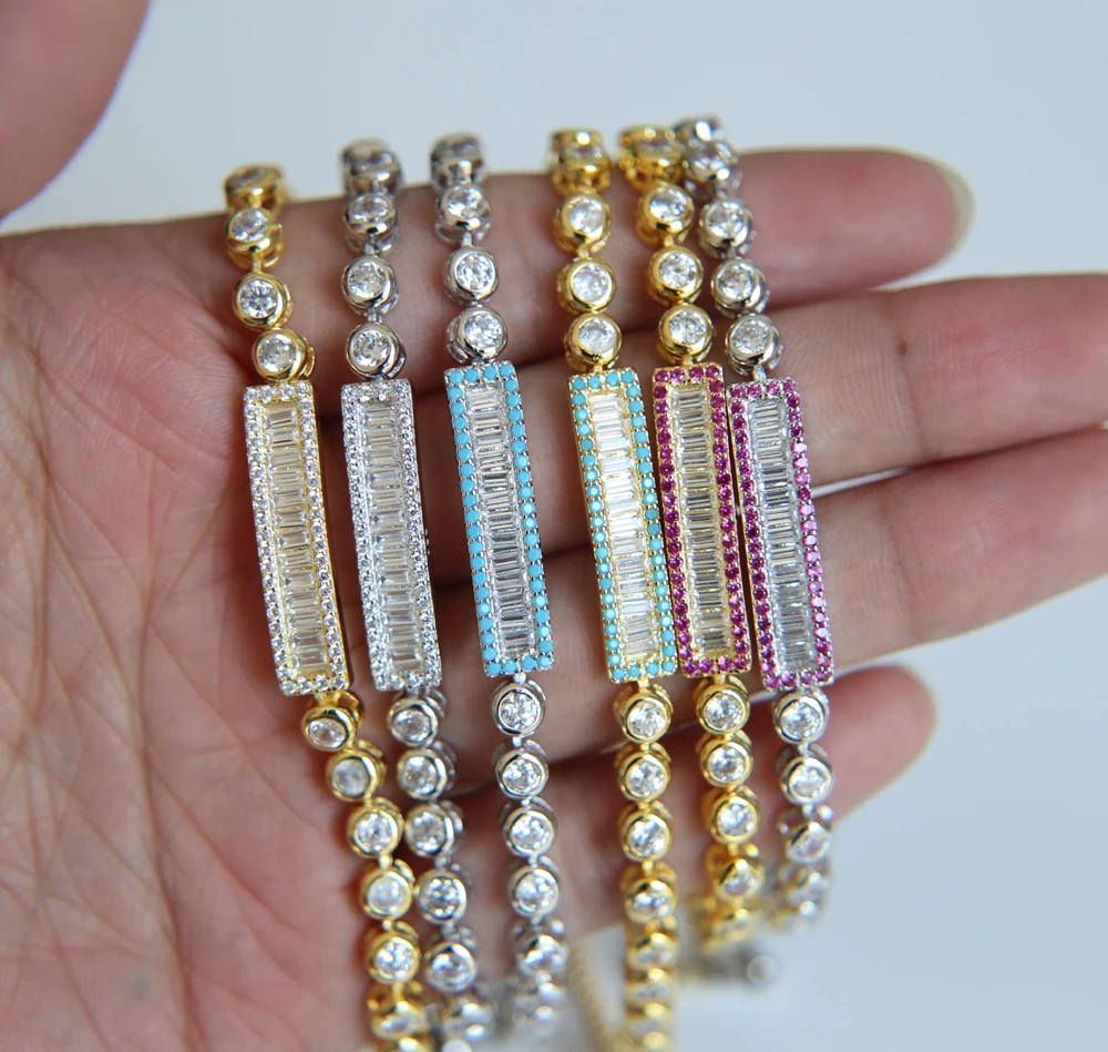 Акция высокое качество простой блестящий браслет из фианита женские новые