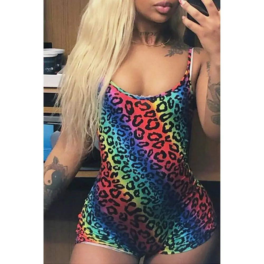 Женский комбинезон с шортами летний пикантный облегающий купальник трико на