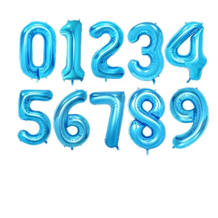 blue 40 дюймов шар с цифрами 1, 2, 3, 4, 5 цифр гелиевые шары из фольги для детского душа 1 день рождения, вечеринки, свадьбы, декоративные шары, принадлежности - Цвет: blue